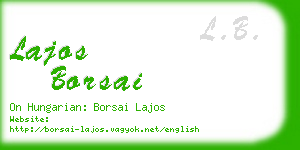 lajos borsai business card